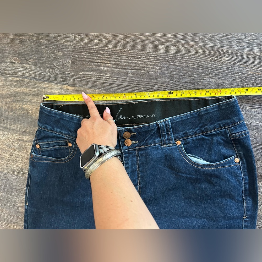 Lane Bryant Straight Leg Jeans Size 16 Avg Dark Wash Elastic Waist Tummy Control - Picture 8 of 10